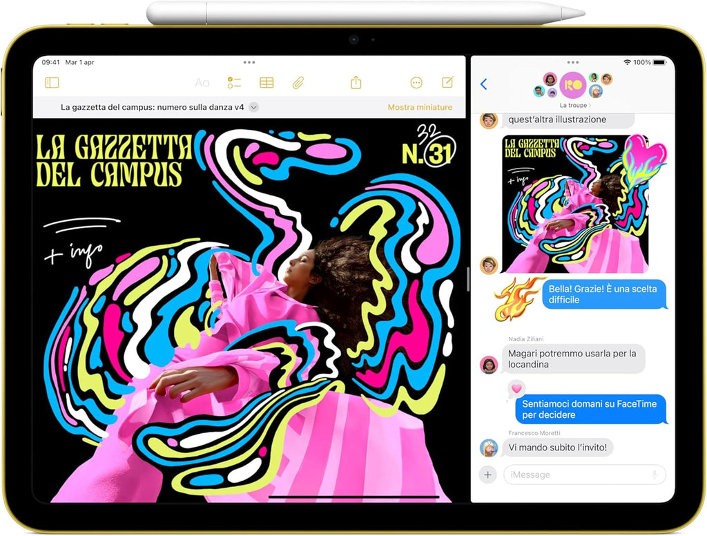Apple iPad con chip A16: display Liquid Retina da 11'', 128 GB, Wi Fi 6, fotocamera frontale e…