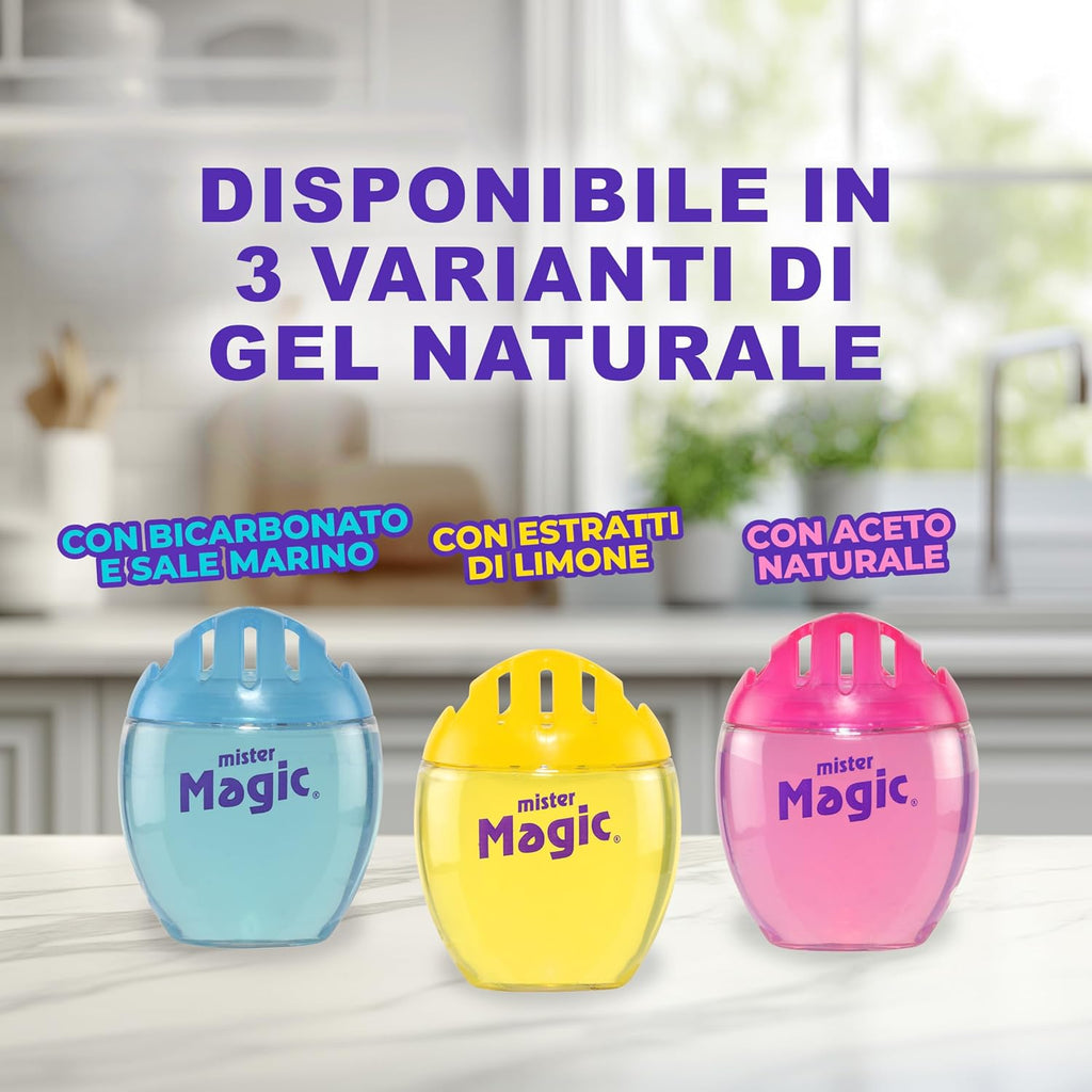 Mister Magic Assorbiodori Frigo, Gel Naturale Inodore con Estratti di Limone, Elimina i cattivi Odori di Cibo, Dura fino a 3 mesi,…