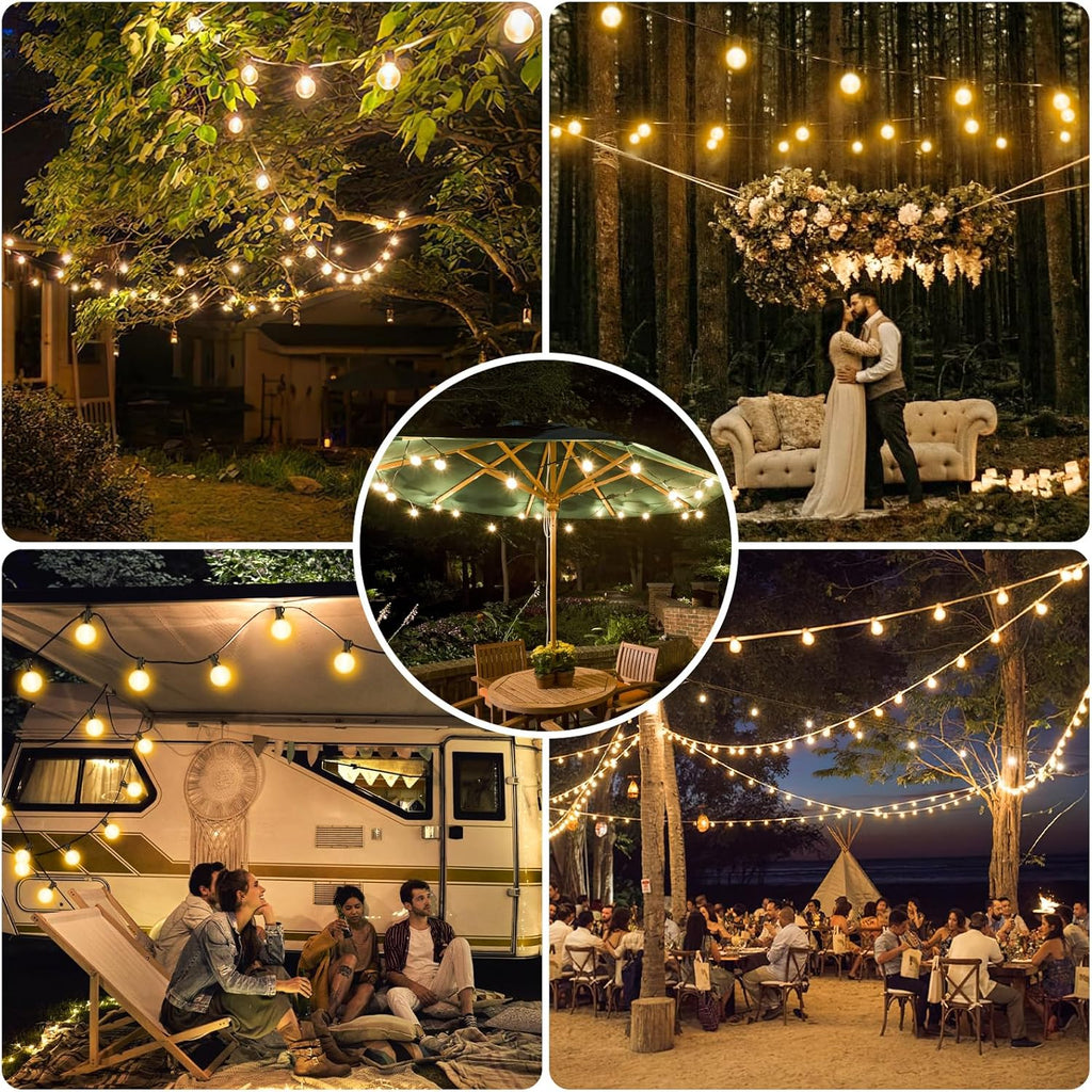 30 Metri Esterno Luci Giardino Catena - LED Lampadine Luminosa Gazebo Filo Illuminazione Balcone Lucine Terrazzo Luce Lampade…