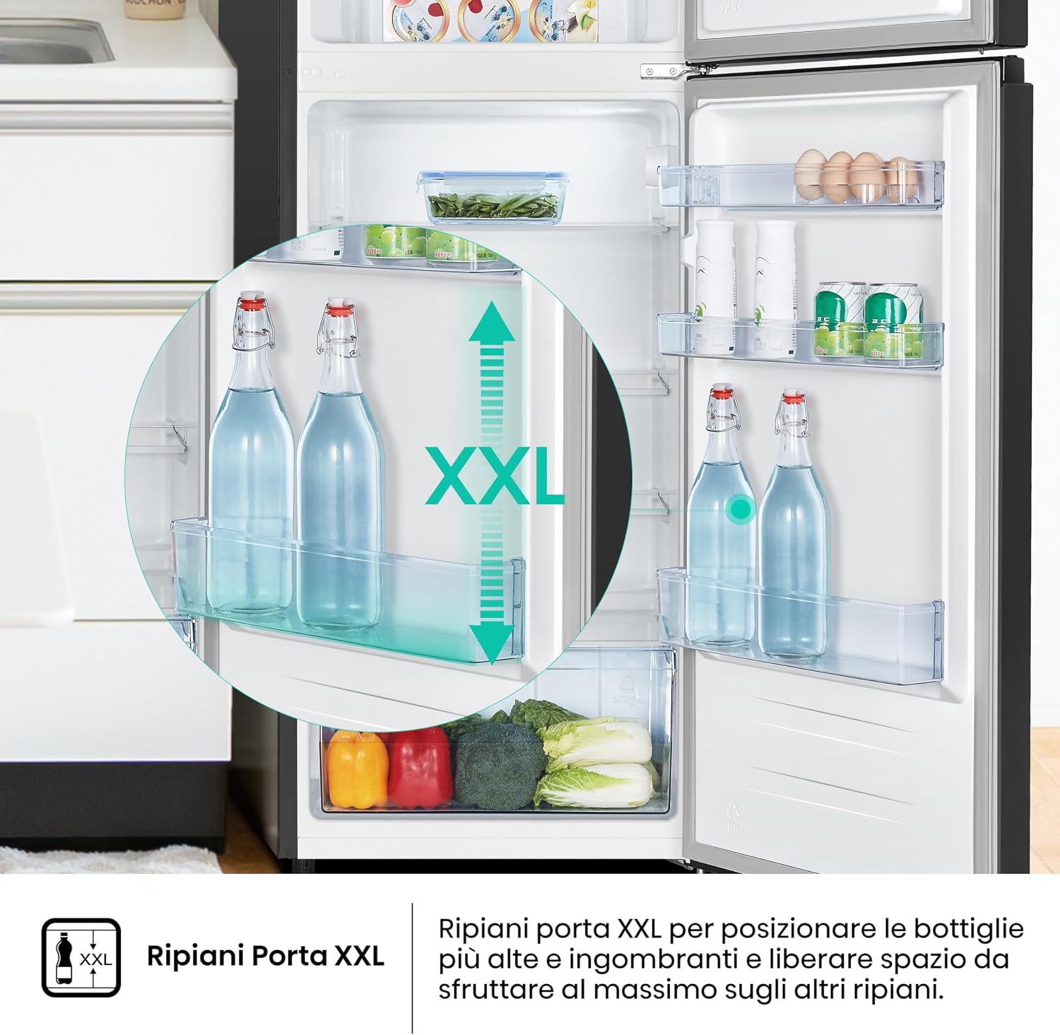 Hisense MTM55205EB Frigorifero Doppia Porta, Libera installazione, Capacità netta 206 L, Nero,…