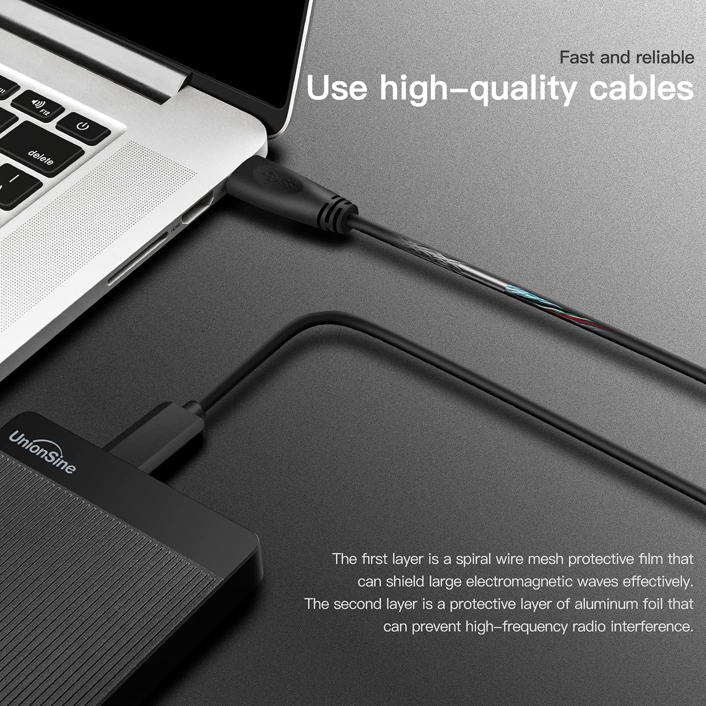 UnionSine Hard Disk Esterno 2,5" 500GB Ultra Slim Portatile USB3.0 SATA HDD Storage per PC, Macbook, PS4, Xbox series, Wii…