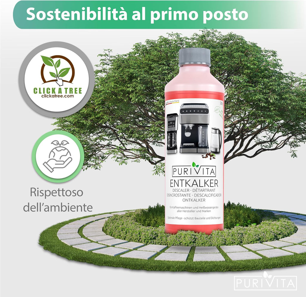 PURIVITA® Universale Decalcificante Macchina Caffè [500ML] - Anticalcare Pulizia Macchine Caffe - Liquido…