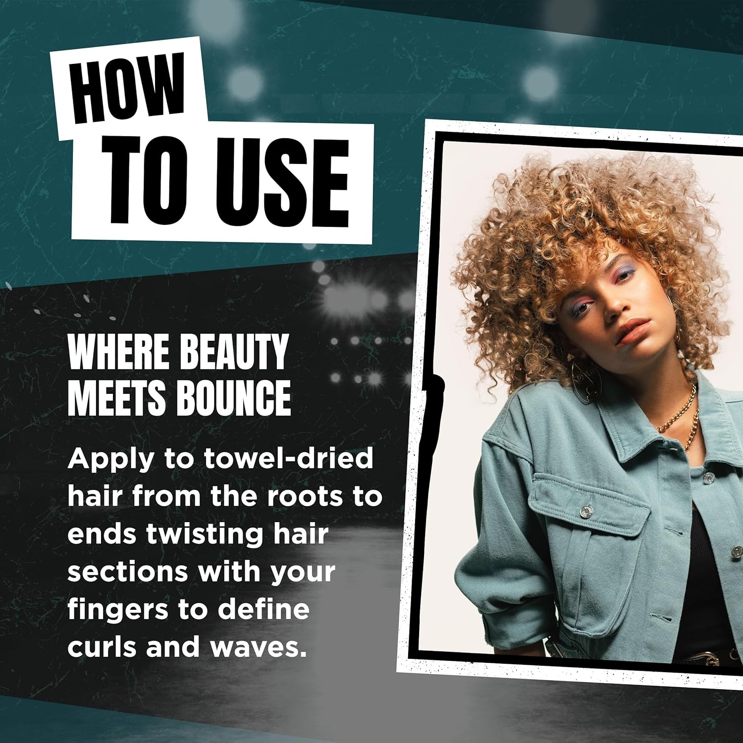 Capelli ricci e definiti grazie al Catwalk di TIGI Curls Rock Amplifier