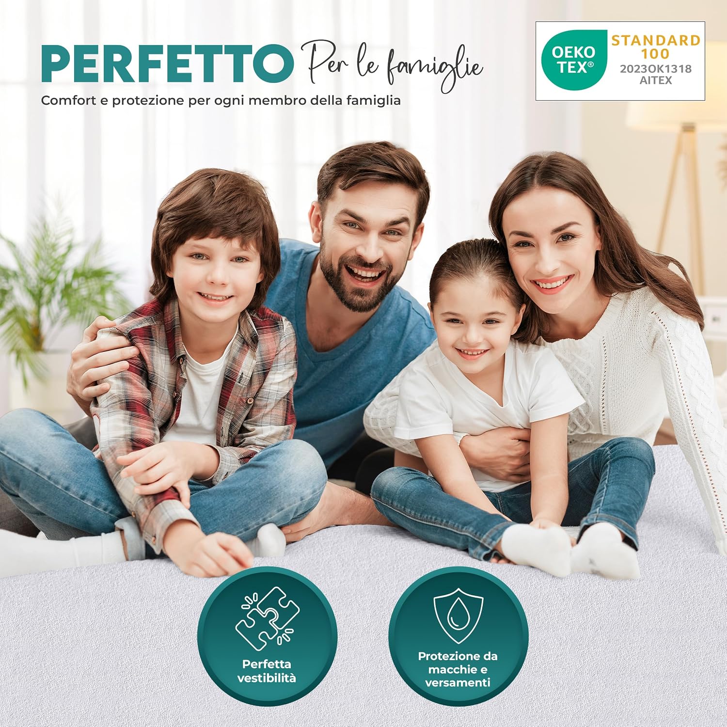 Utopia Bedding Coprimaterasso Matrimoniale Impermeabile 160 x 200 x 30 cm, Certificato OEKO-TEX, Proteggi Materasso,…