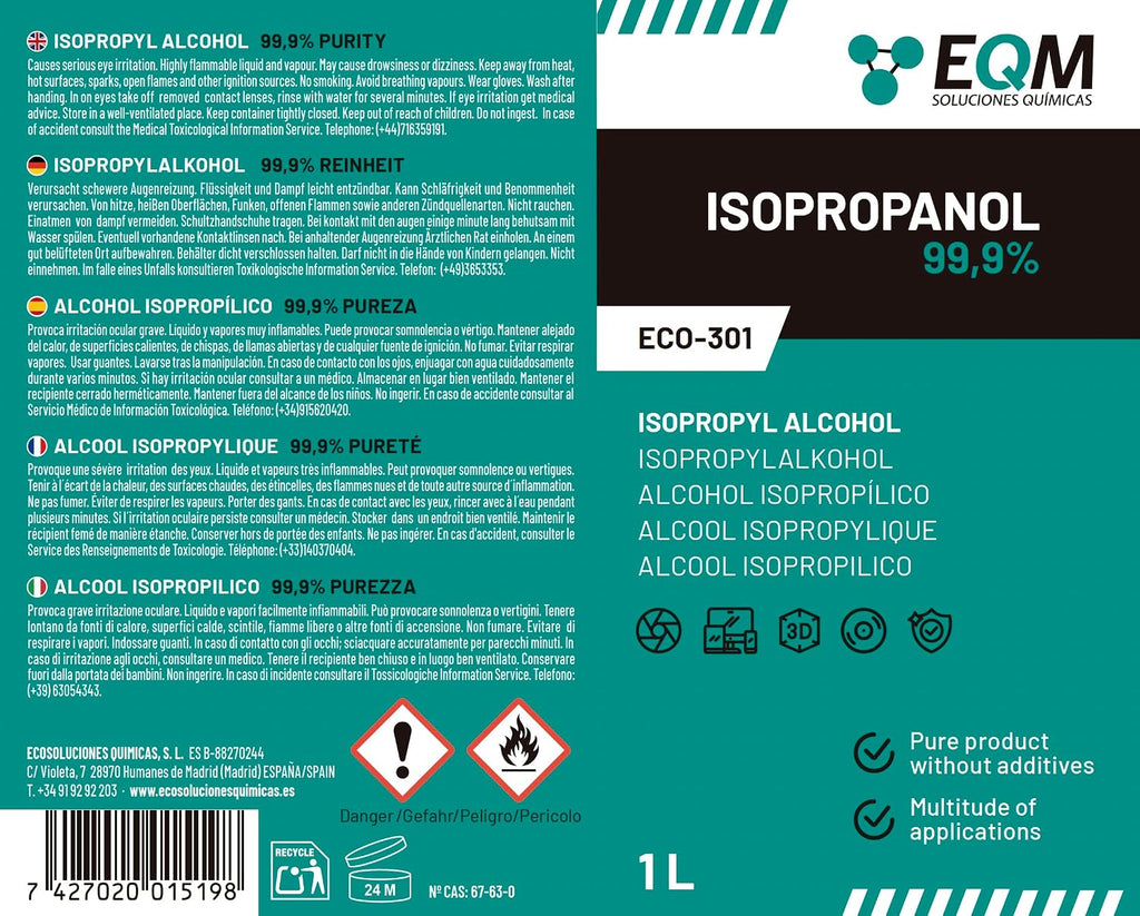 Set di strumenti elettronici e flacone di alcool isopropilico 1L per riparazioni e fai da te.